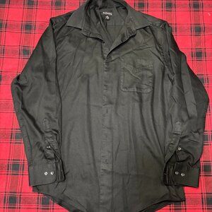 #38 black long sleeves dress up button up shirt-s-George-men’s 